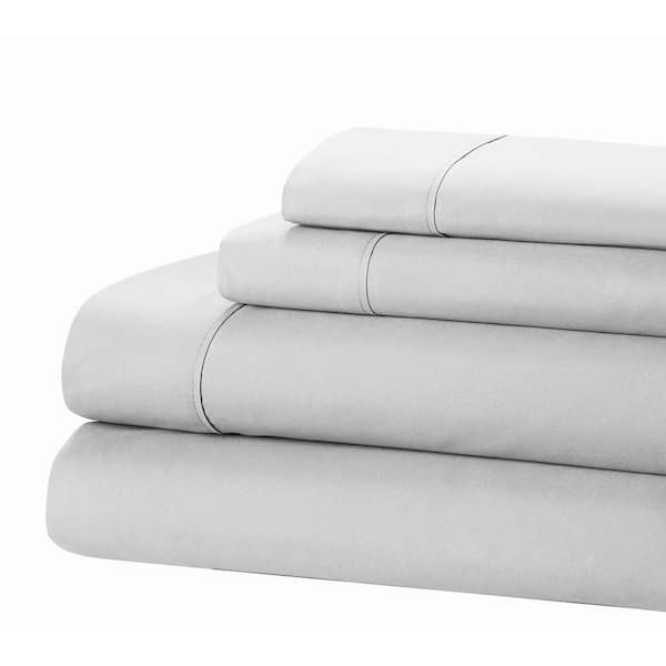 Home Dynamix 3Piece Silver Solid Microfiber 80 Thread Count Twin Sheet