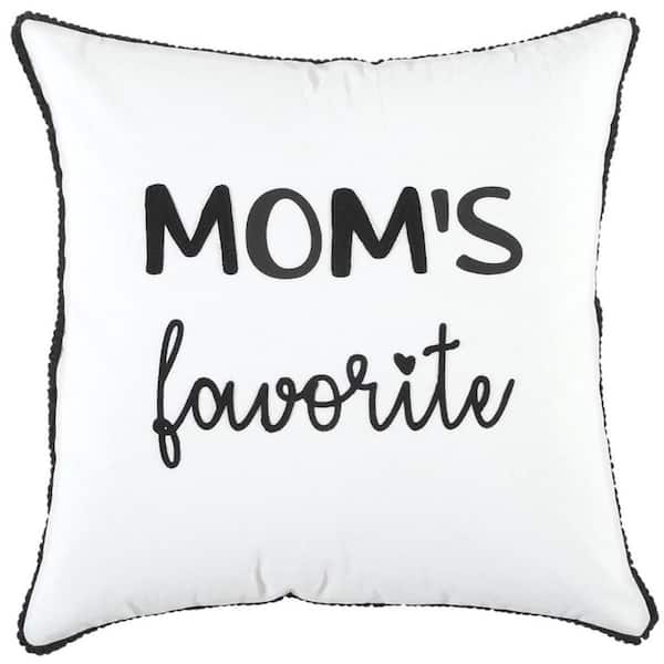 HomeRoots Black, White Solid Polyester 20 in. X 20 in. Throw Pillow