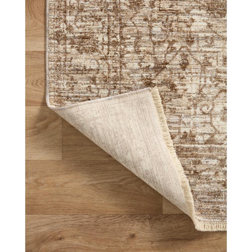 Sorrento 3'11" Round Bark and Natural Wool Area Rug