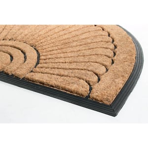 Sunrise 30 in. x 18 in. Natural Brushed Rubber Backed Coir Door Mat
