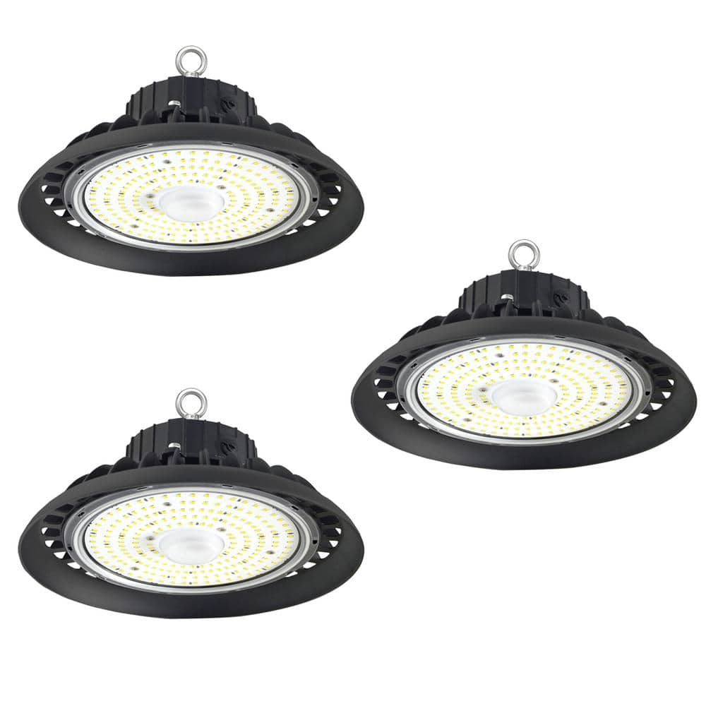 200-Watt Integrated LED Dimmable Balck High Bay Light 32000LM 5000K Daylight Commercial UFO High Bay Light IP65 (3Pack) price history on PriceWatchPro
