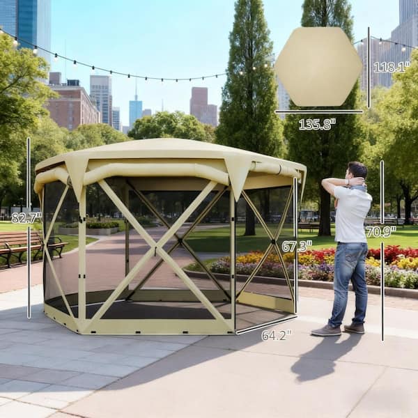 11 ft. x 11 ft. Pop-Up Screen House Tent with Mesh Sidewalls