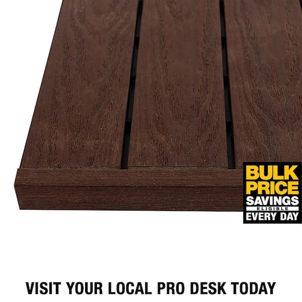 1/12 ft. x 1 ft. Quick Deck Composite Deck Tile Straight Trim in California Redwood (4-Pieces/Box)