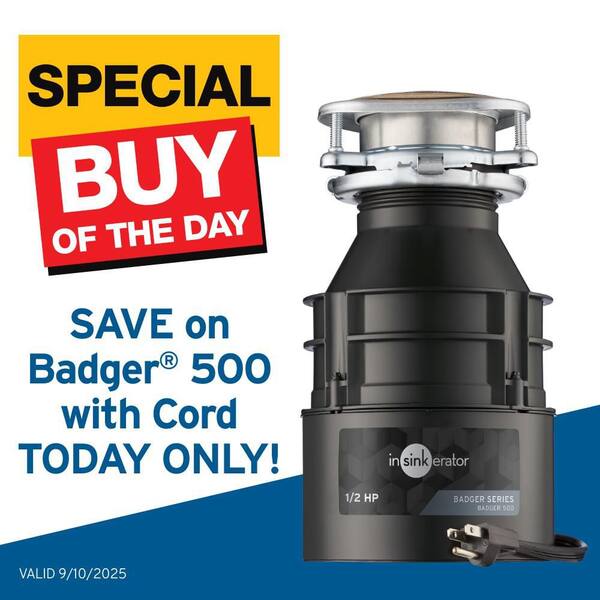 InSinkErator Badger 500 1/2 HP 連続フィード生ごみ処理 In-Sink