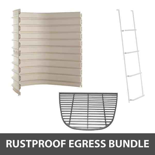 Rockwell Denali 60 in. x 39 in. x 73 in. Composite Window Well with Aluminum Bar Grate and Ladder