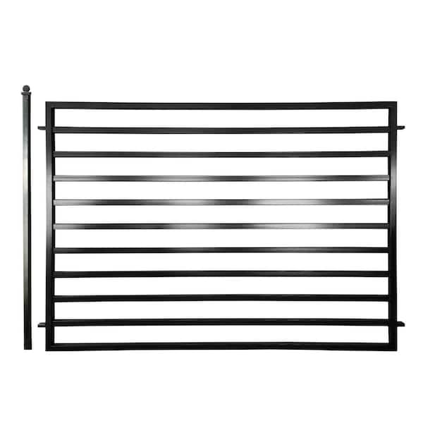 ALEKO Milan Style 5 ft. x 8 ft. Black Iron Fence Panel