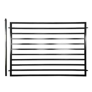 Milan Style 5 ft. x 8 ft. Black Iron Fence Panel