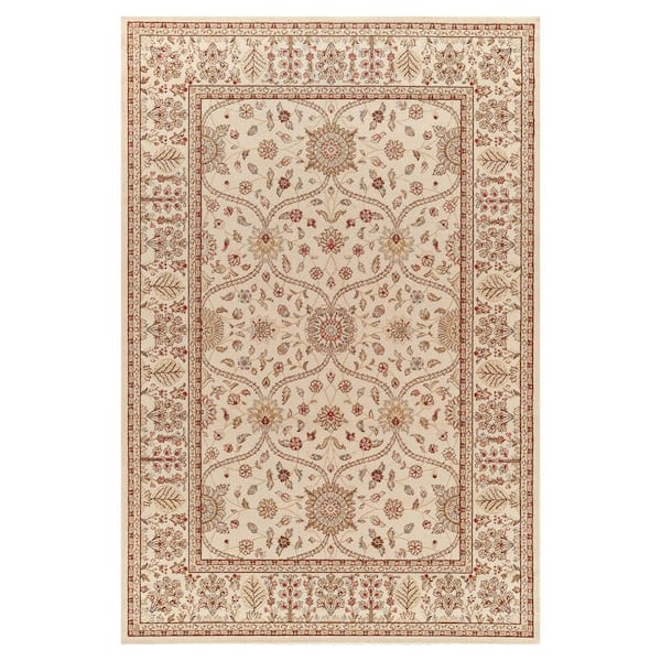 Jewel Voysey Ivory-Tonel 3 ft. x 4 ft. Area Rug