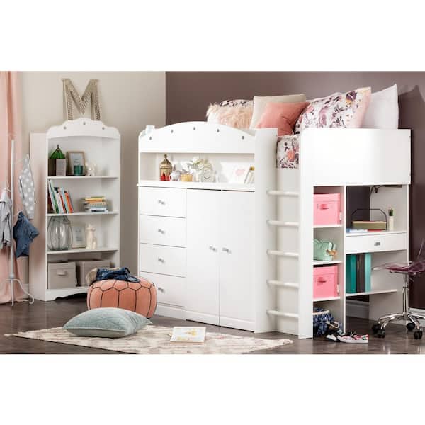 South S Twin Loft Bed Flash, Logik Twin L Shaped Bunk Bed With Drawers