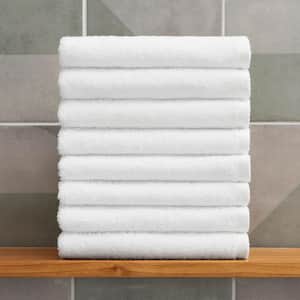 Cotton 8-Piece Bright White Hand Towel Set