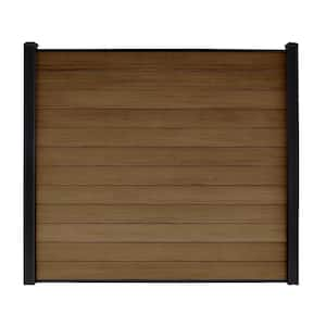 Composite Fence Series 6 ft. x 6 ft. Saddle Brown WPC Brushed Fence Panel