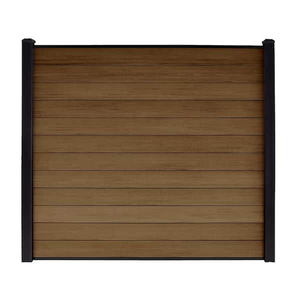 CREATIVE SURFACES Composite Fence Series 6 ft. x 6 ft. Saddle Brown WPC Brushed Fence Panel