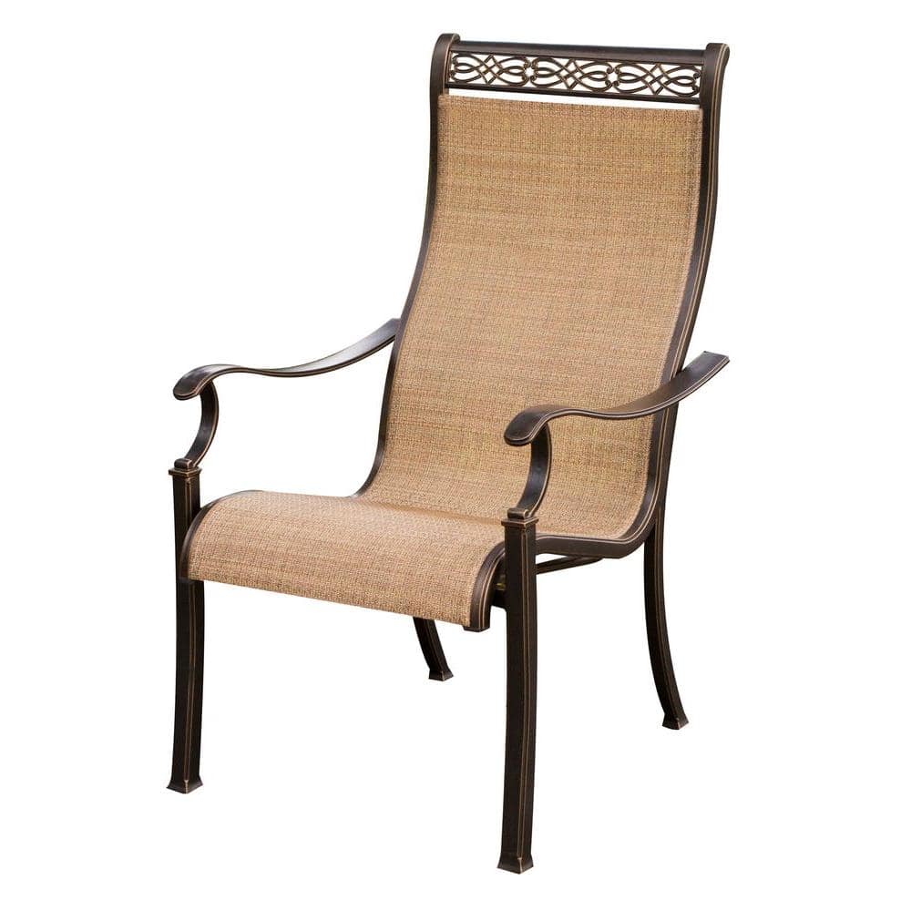 Monaco 7-Piece Brown and Tan Aluminum Outdoor Dining Set with Porcelain Table