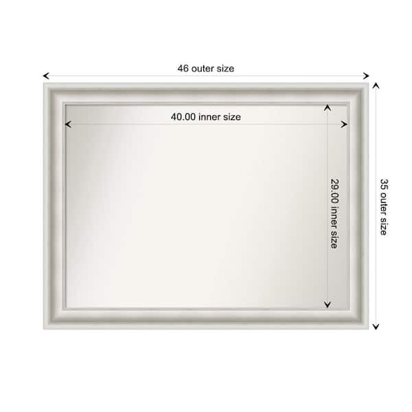 Amanti Art Parlor White 45.5 in. x 34.5 in. Custom Non-Beveled Recycled Polystyrene Framed Bathroom Vanity Wall Mirror