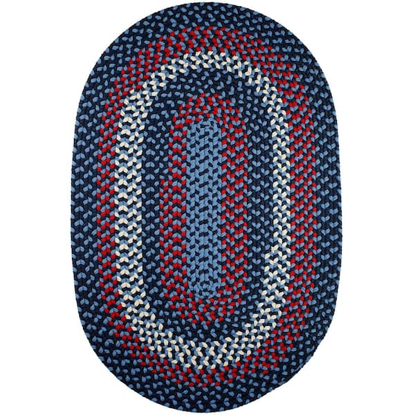 Milan Evening Sky 5 ft. x 8 ft. Oval Indoor/Outdoor Braided Area Rug