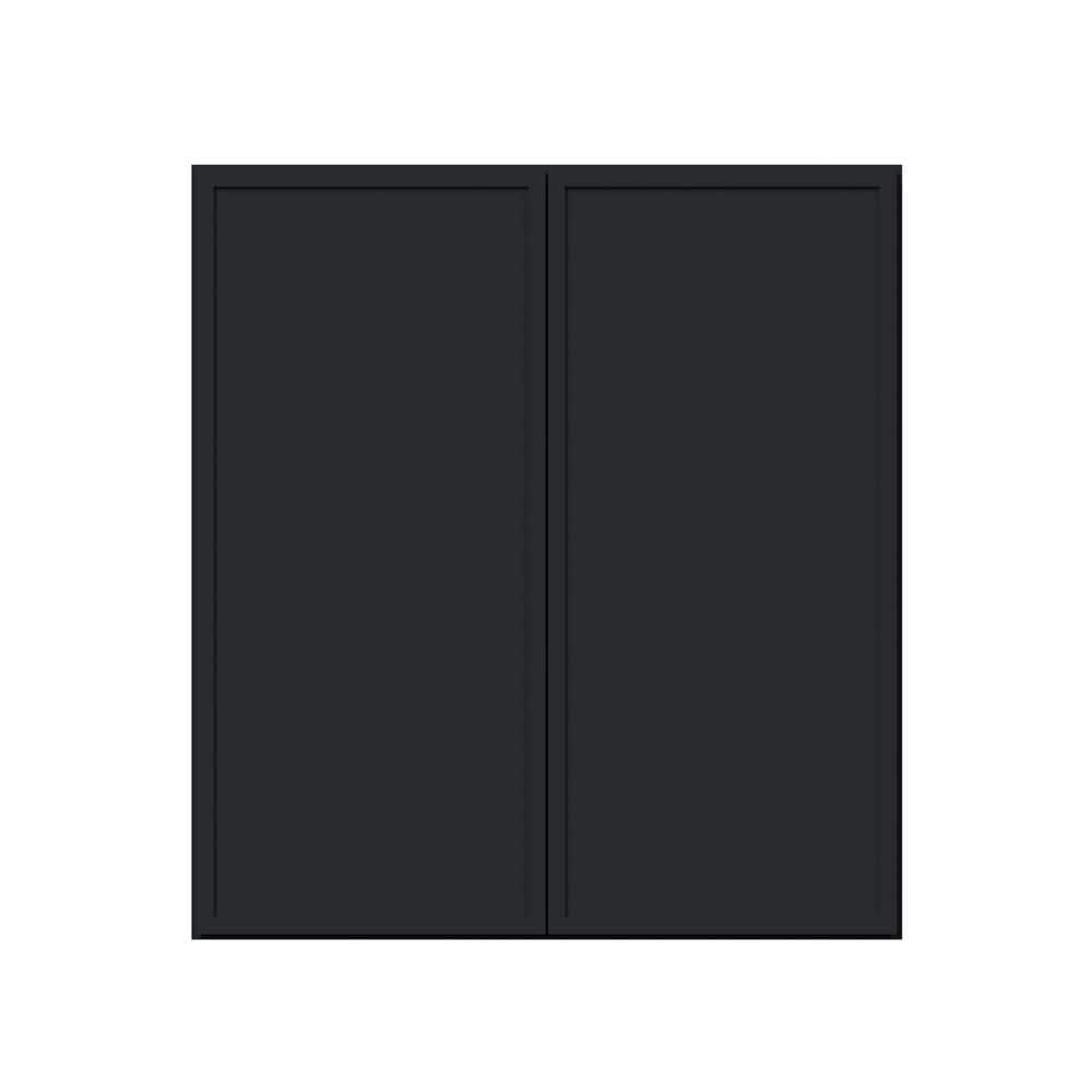 33 in. W x 12 in. D x 36 in. H RTA Solid Wood Frame Shaker Wall Kitchen Cabinet in Ebony Black price history on PriceWatchPro