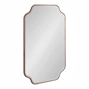 Plumley 24.00 in. W x 36.00 in. H Bronze Scalloped Transitional Framed Decorative Wall Mirror