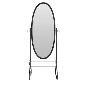 Black Standing Oval Mirror with Tilt (26.26 in W. X 66.93 in H.)