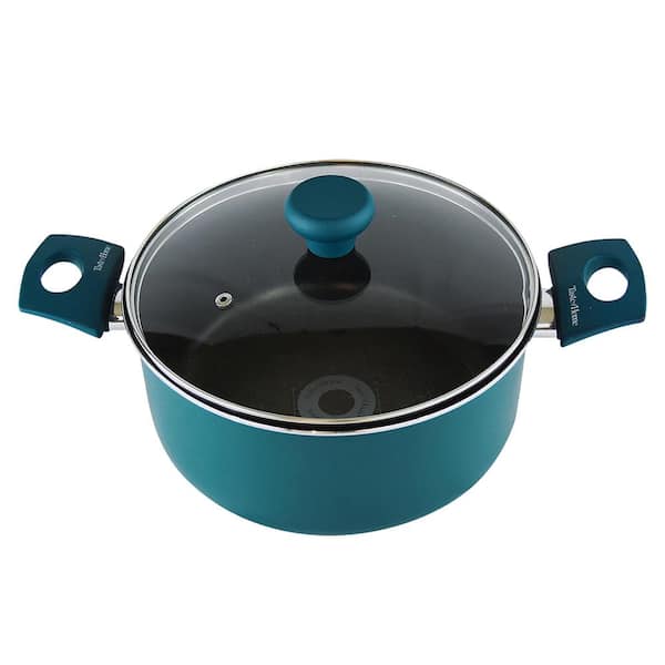 Taste of Home 5 qt. Round Aluminum Dutch Oven in Sea Green with Lid