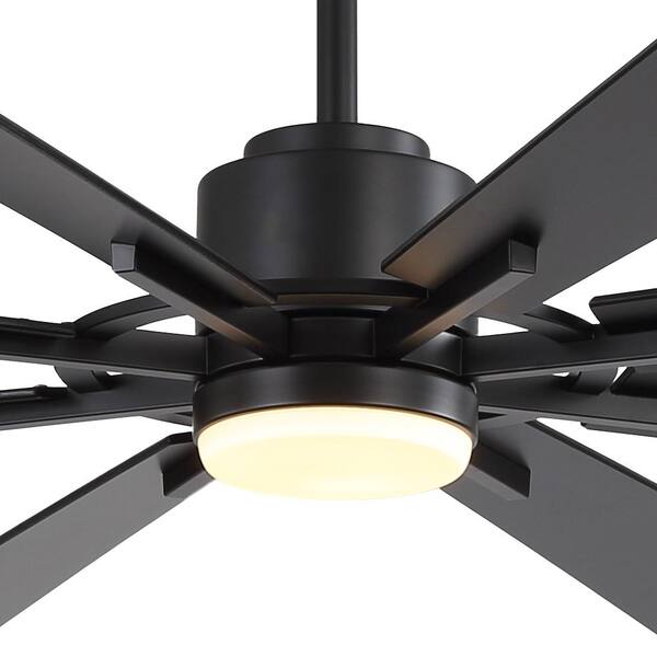 MLiAN 72 in. Indoor Black Standard Ceiling Fan with Integrated LED