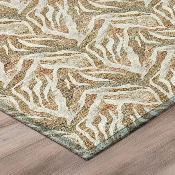 Chantille Machine Washable Indoor/Outdoor Abstract ACN3097 Cream 2 ft. x 7 ft. Runner Rug