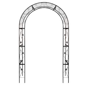 98 .40 in. Metal Garden Arch Arbor Trellis Climbing Plants Support Outdoor Arch Wedding Arch Party Events Archway Black