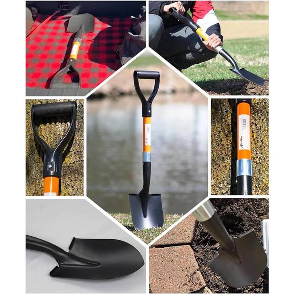 thumbnail image 2 of 43.3 Inch Small Digging Shovel - Metal Handle Garden Tool For Camping & Farming, Orange 2 of 11