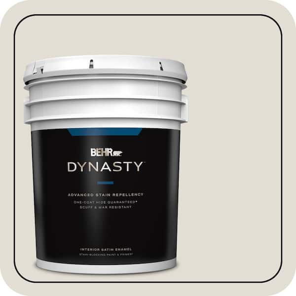 BEHR DYNASTY 5 gal. #N220-1 Spun Wool Satin Enamel Stain-Blocking Interior Paint and Primer