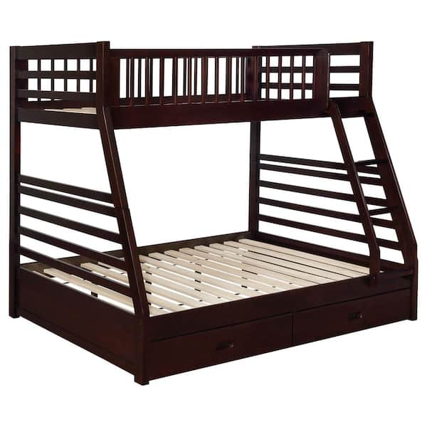 Coaster Ashton Cappuccino Twin Over Full Bunk Bed with 2-Drawer