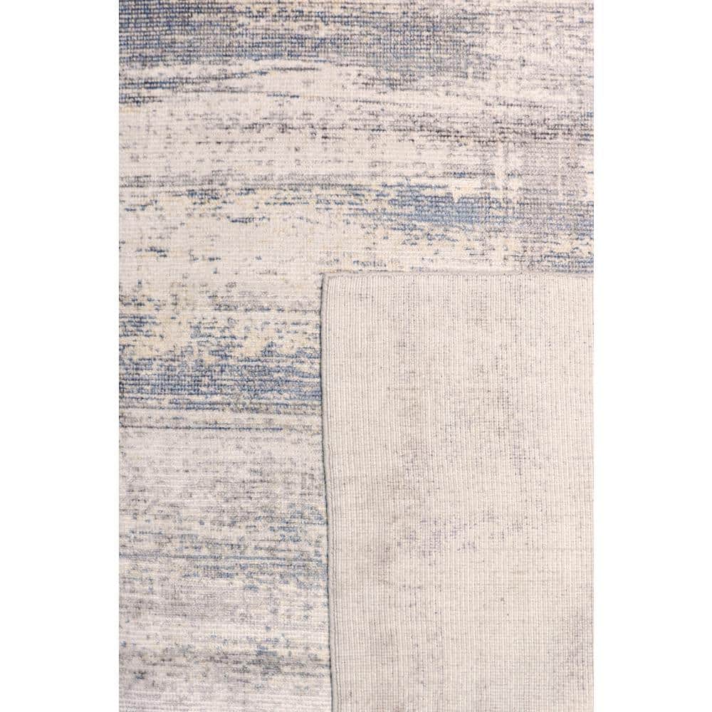 Hand-Loomed Ivory Elegance 5' x 8' Wool-Viscose Blend Area Rug