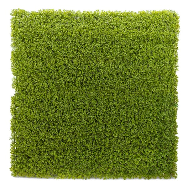 NATURAE DECOR 19 in. Green Artificial Lt Cedar 20 in. x 20 in. Foliage Panel 12-Pieces