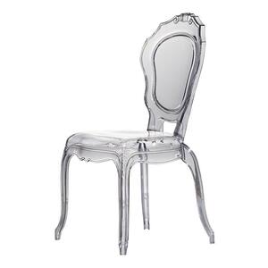 Clear Smoke Finish Dining Chair with Classic Curved Backrest