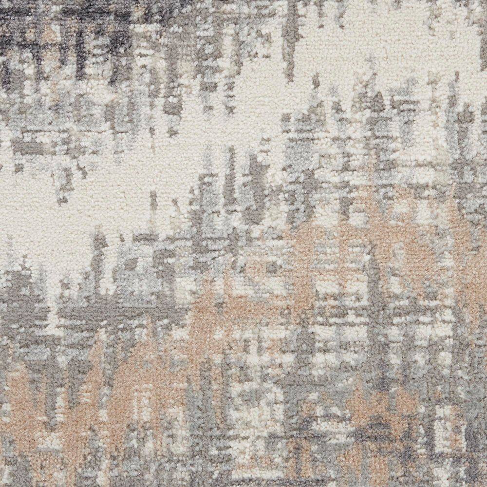 Modern Abstract Chevron 8' x 10' Grey Ivory Synthetic Area Rug