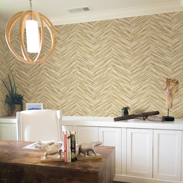 Pina Brown Chevron Weave Strippable Roll (Covers 56.4 sq. ft.)