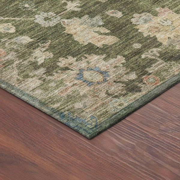 Chantille Machine Washable Indoor/Outdoor Abstract ACN2355 Olive 2 ft. x 3 ft. Accent Rug
