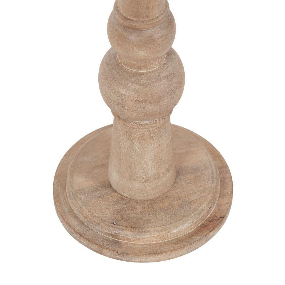 Wegner 8 in. White/Natural Round Marble End Table - thumbnail 4