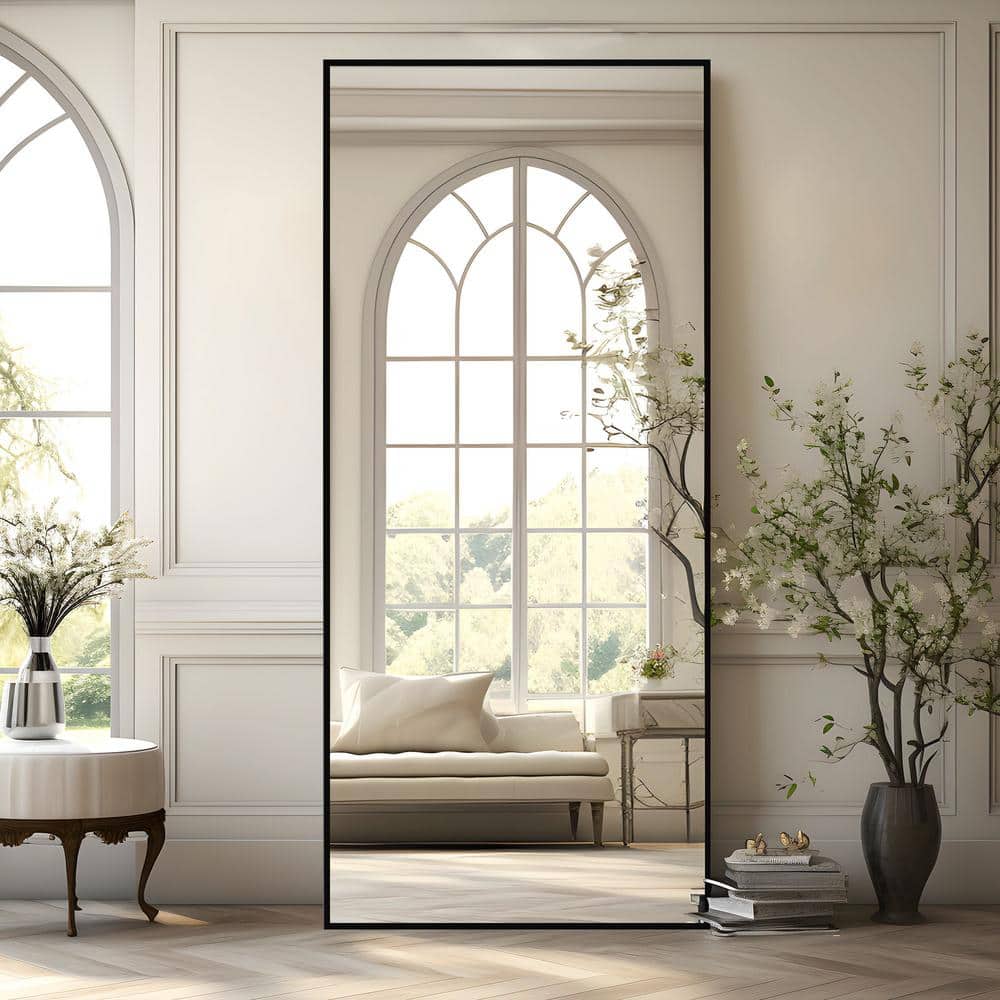 32 in. W x 71 in. H Metal Framed Full Length Mirror Wall Mounted Free Stand