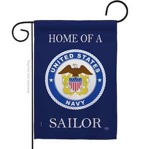 13 in. x 18.5 in. Home Of Navy Sailor Garden Flag Double-Sided Readable Both Sides Armed Forces Navy Decorative