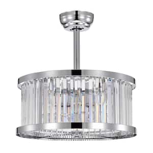 Gavin 19 in. 4-Lights Indoor Chrome Ceiling Fan with Light Kit