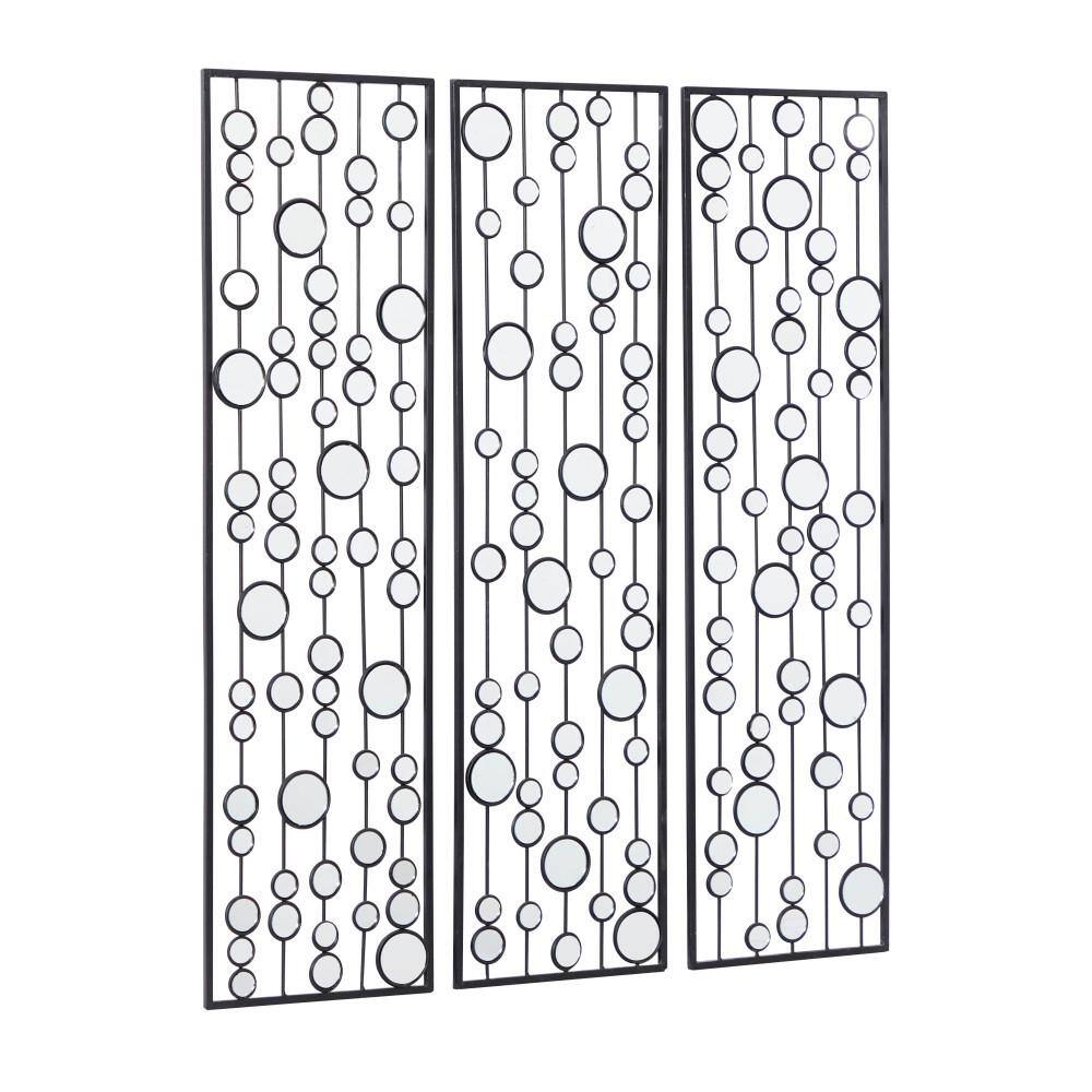 Eccentric Glam Geometric Mirror Wall Decor Set of 3 in Black