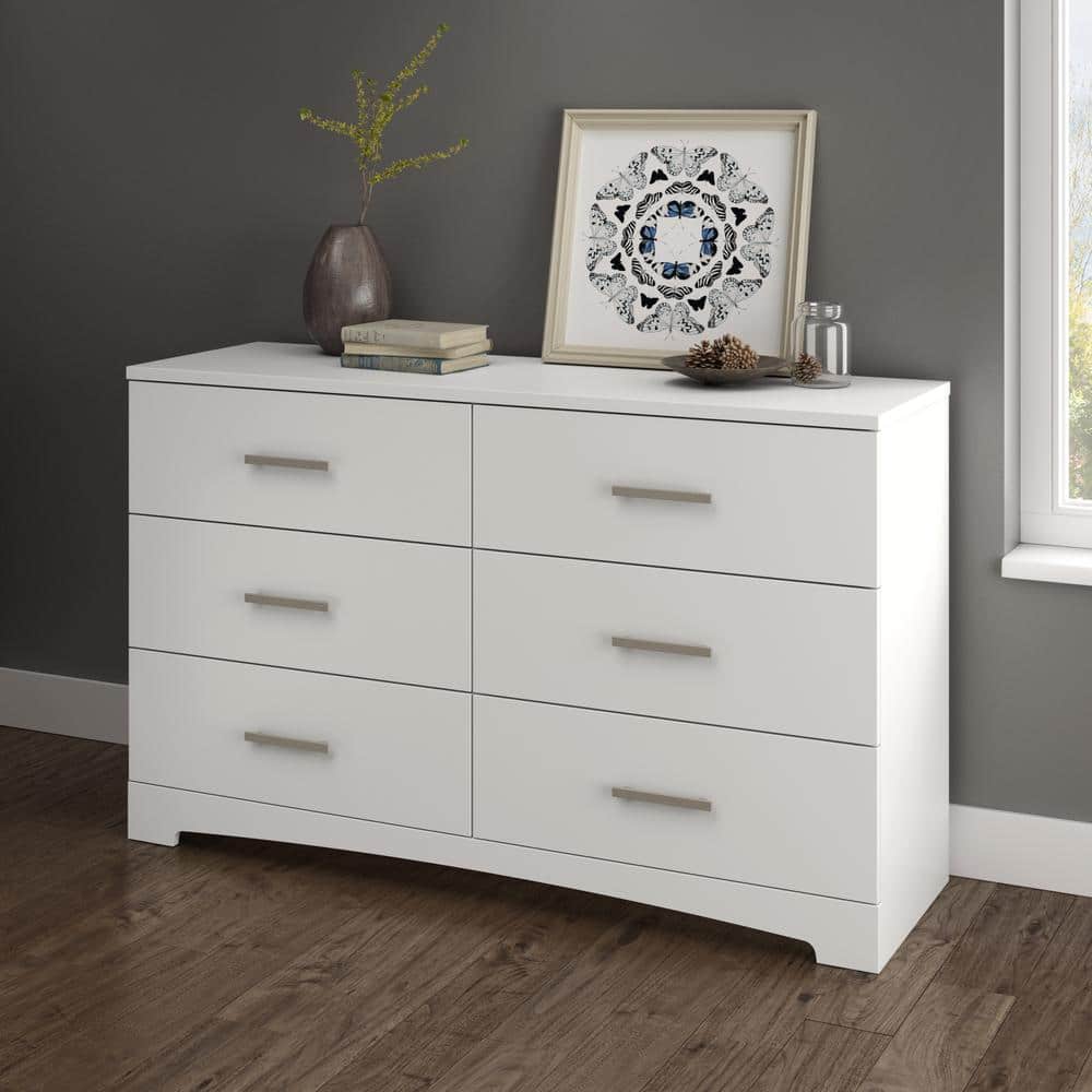 White Double Dresser with Soft Close Drawers
