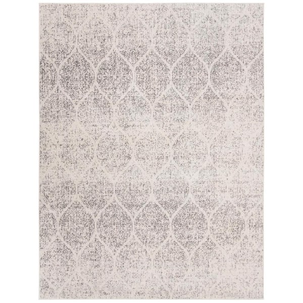 Madison Ivory/Silver 12 ft. x 18 ft. Medallion Geometric Area Rug