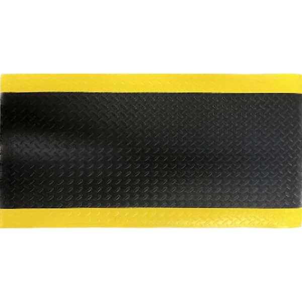 Mohawk Home Footlover Diamond Black/Yellow Stripe 24 in. x 60 in. Vinyl Indoor/Outdoor Anti Fatigue Mat