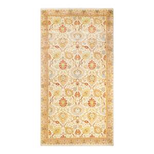 One of a Kind Contemporary Ivory 8 ft. x 16 ft. Floral Runner Area Rug