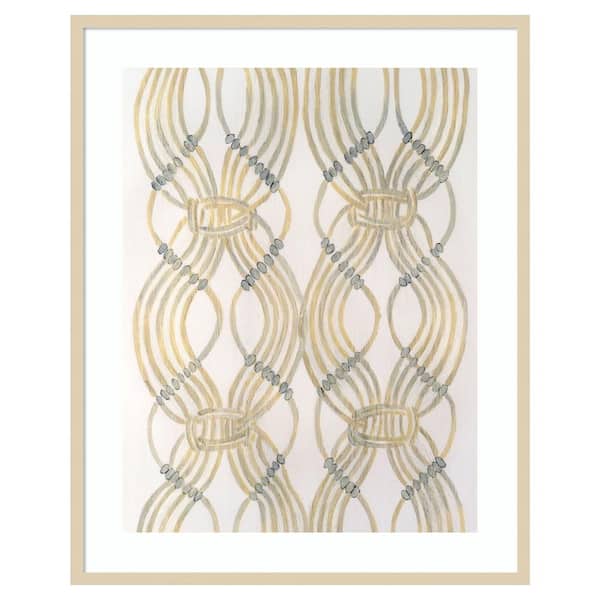 Amanti Art Beaded Veil II by Vanna Lam 33 in. W x 41 in. H. Wood Framed Wall Art Print Framed in Brown
