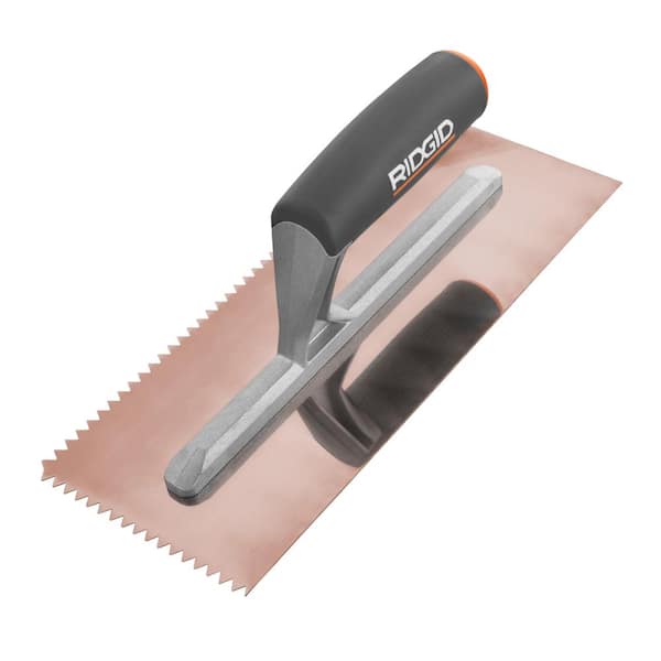 RIDGID XLT 1/4 in. x 3/16 in. V-Notch Trowel with Golden Finish