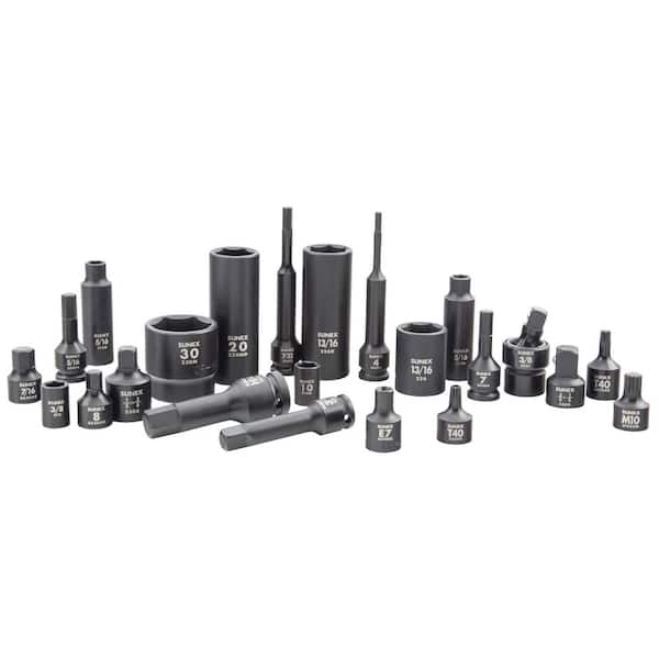 SUNEX TOOLS 222 Piece Mixed Dr Master Impact Socket Set 10222