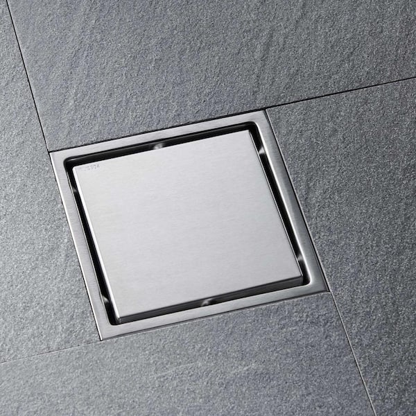 初売り 福袋 6 x in. 6 FORCLOVER in. Floor Shower Square Steel Stainless DrainFixtures