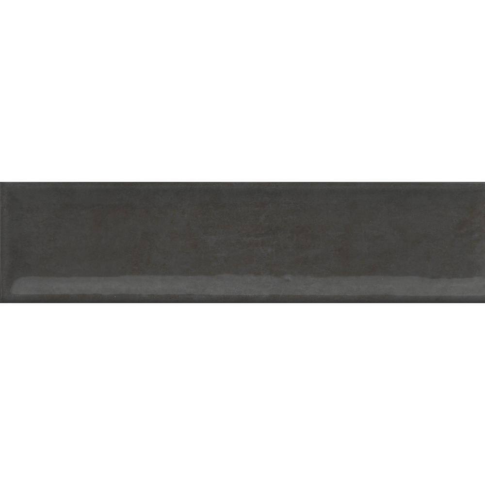 Charcoal Glossy Ceramic 3x12 Wall Tile for Bathroom and Kitchen