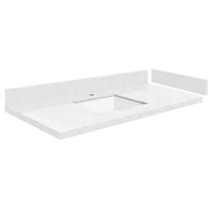 Silestone 37 in. W x 22.25 in. D Quartz White Rectangular Single Sink Vanity Top in Statuario